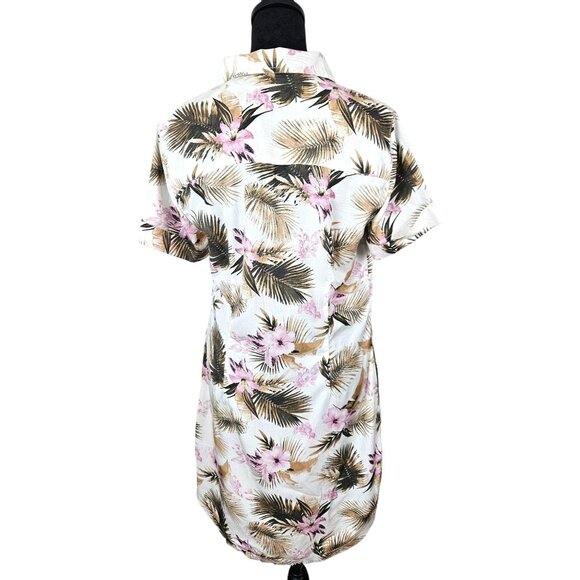 Kut From The Kloth Tropical Print Button-Front Shirt Dress Lightweight Sz Small - Picture 3 of 15